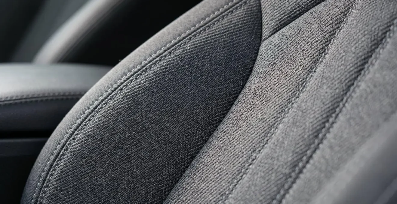 Vue macro sur le soutien lombaire d'un siège automobile ergonomique